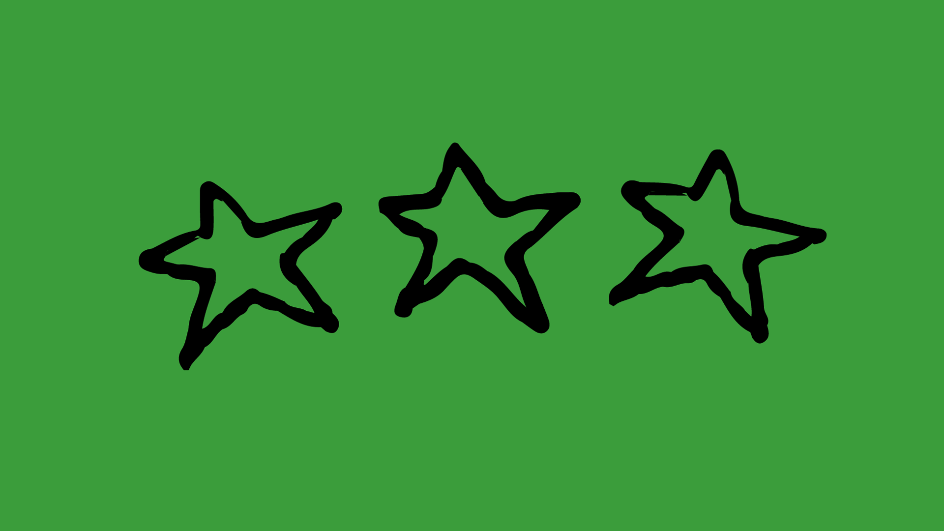 Illustration of three stars on a green background